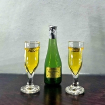 Champagnerflasche mit 2 Gläser