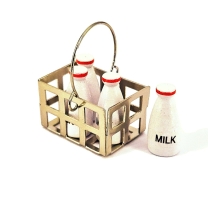 Milk bottles in a carrier