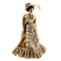 Victorian lady in a beige dress