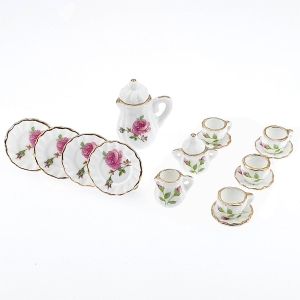 Coffee service, rose décor, 15 pcs