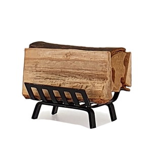 Fireplace wood basket with logs