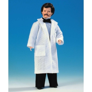 Salesman / pharmacist with white coat