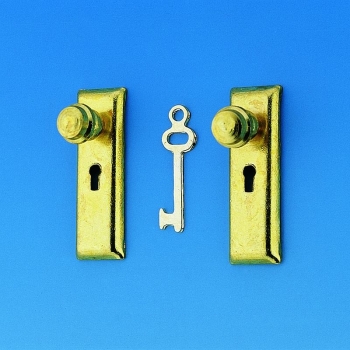 Türschild mit Knopf und Schlüssel