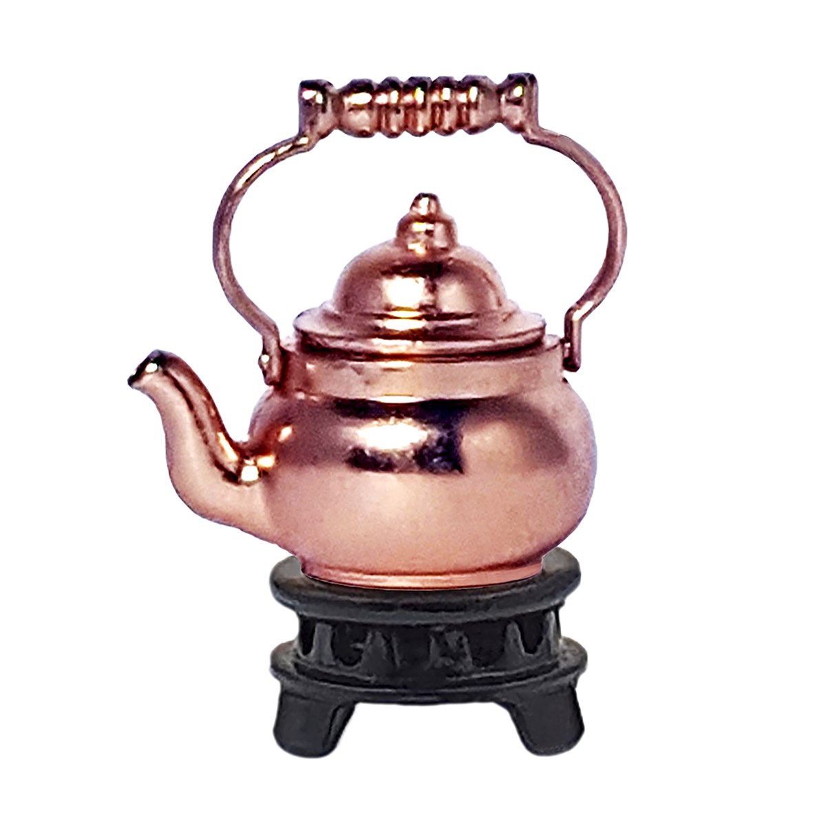 Tea kettle, copper-plated, with warmer-19250